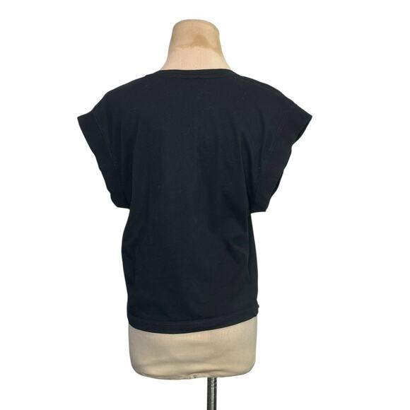 Zara black short sleeves V neck top size XS - Picture 7 of 14